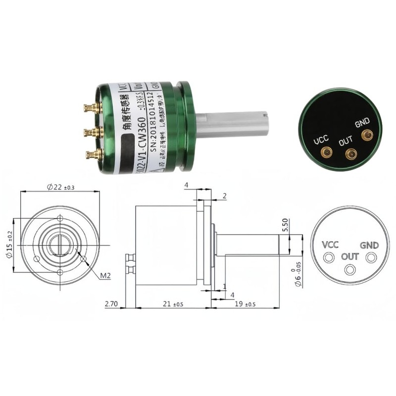 Jadeshay Hall Sensor Resolution, Rotating Hall Sensor, 0-360 Degrees, 0.088°