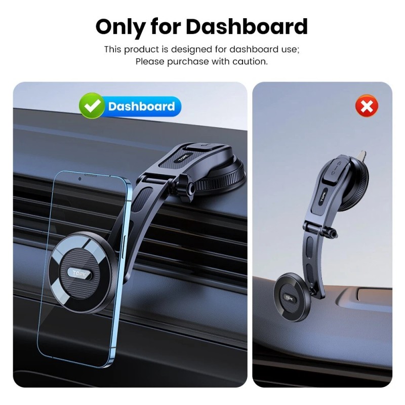 TOPK Mag-Safe Car Mount, Magnetic Phone Holder for Dashboard