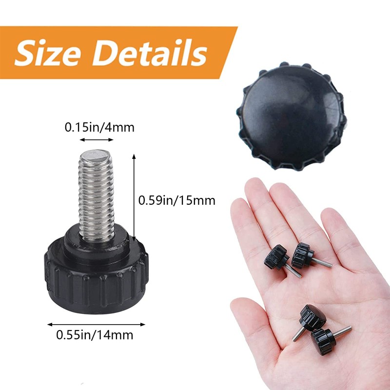 MOROBOR Thumb Screw 20pcs M4x15mm Stainless Steel Threaded Knurled Thumb