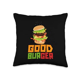Cheese Ground Beef Snack Buns Fast Food Lover Good Burger Throw Pillow, 16x16, Multicolor