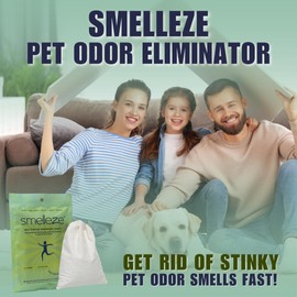 SMELLEZE Pet Odor Eliminator Pouch - Reusable Pet Smell Removal, Works for Dog, Cat, Bird, Rodent & Reptile Stench in 300 Sq. Ft.