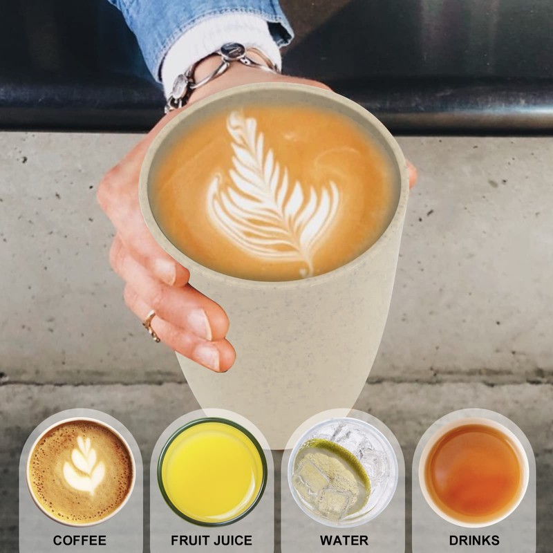 Wrova Wheat Straw Cups 6 PCS Good Alternative to Plastic