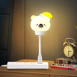 Lunriwis Children's Night Light Bear Night Light Baby LED Light, Bendable Multi-Angle Adjustable Bear Light USB Interface Direct Plug-in Simple and Easy to Use Children's Birthday Gift Decoration