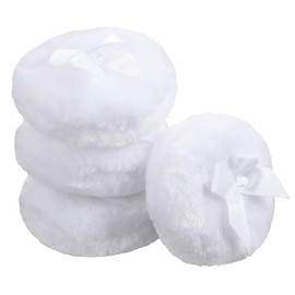 Classicseali 4pcs Powder Puff Body, 3.5 In Dusting Powder Puff, Soft Washable Reusable Large Powder Puff for Body Powder, Loose Powder Puffs Wet Dry Makeup Tool for Baby & Kid & Adult, White