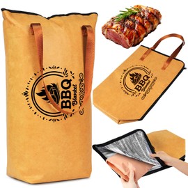 BBQ Blanket for Meat Steaks, Barbecue Blanket for Resting Meat with Handle Wide Mouth, Meat Blanket Smoker Accessories for Large Brisket/Pork Shoulders (15-inch)