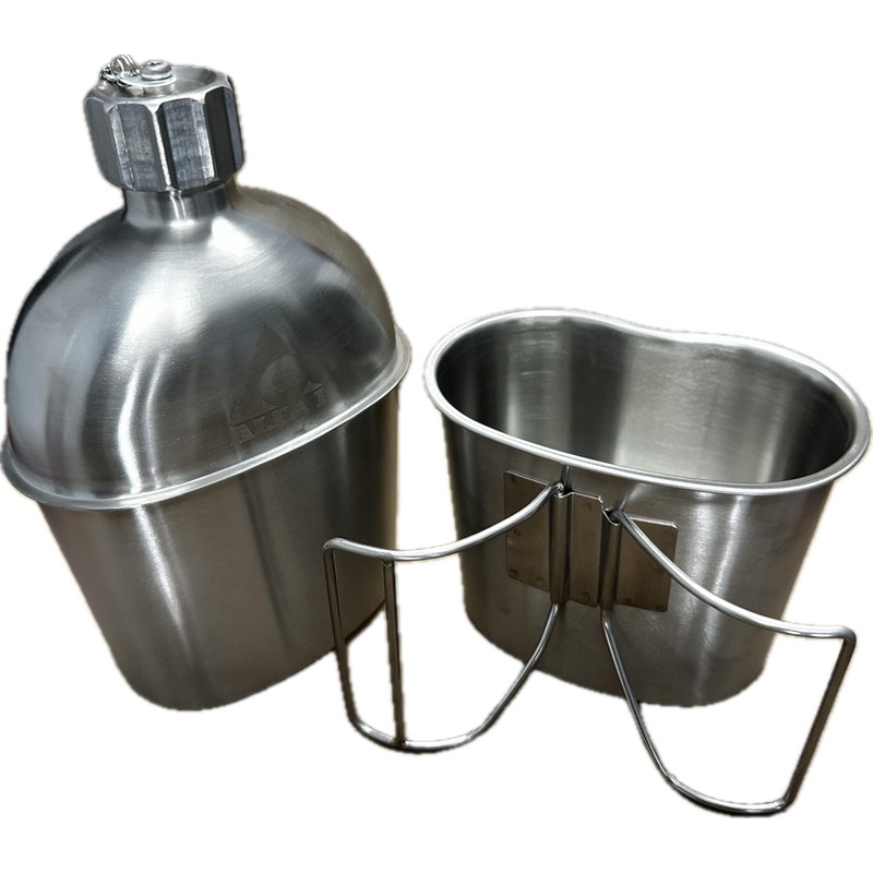 ALFA 1 GI Military Grade Stainless Steel Canteen & Kidney