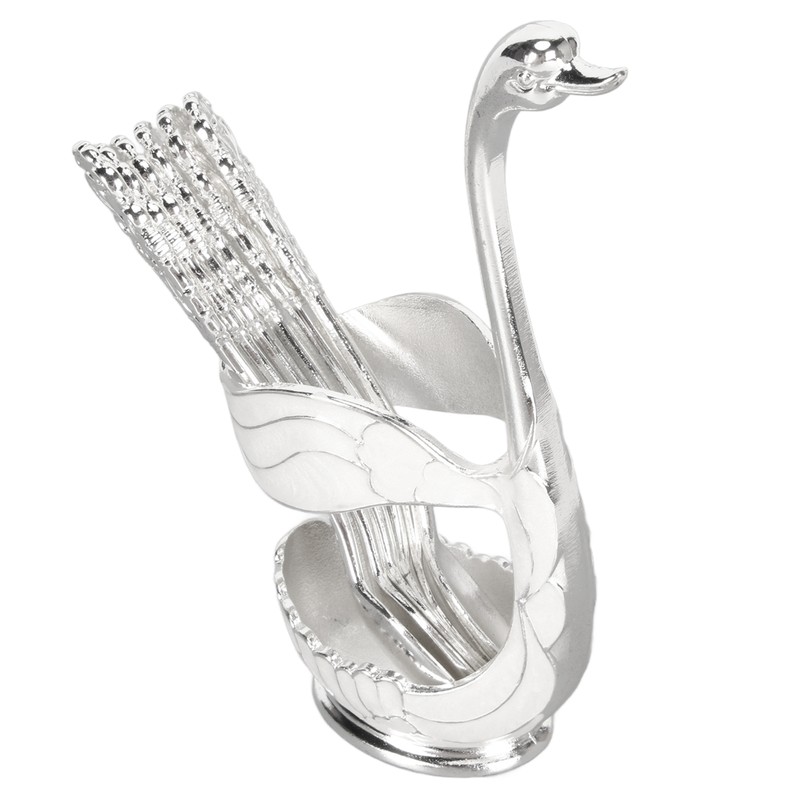 Silver Swan Dinnerware Set Swan Base Holder Teaspoon Cutlery Set