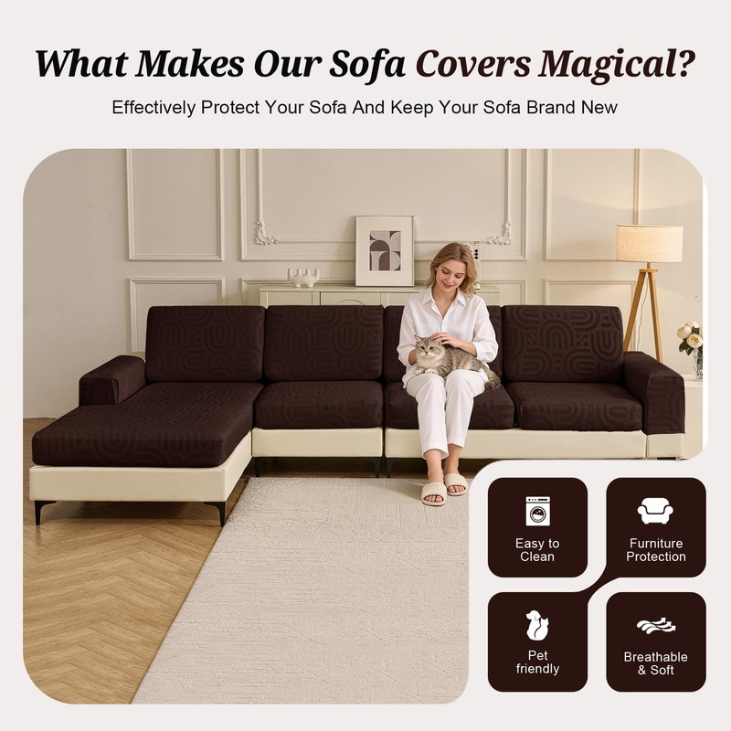 Couch Cushion Covers for Sectional Sofa Seat Cushion Cover Stretch