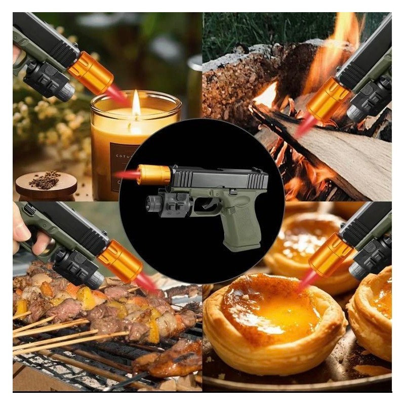 [Gas Not Included]Cool Butane Windproof Torch Lighter,with 2 Flame Modes,Refillable,