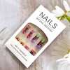 Butterfly Press on Nails Medium Square Colorful Smudge Gradient False