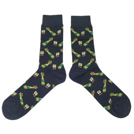 SockFly Champagne Party Dress Socks Funny Novelty Crazy Fun Design Men Size 8-12 Cotton Casual Crew Colorful Funky Fancy Socks Gift for Men
