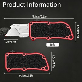 OTF Aluminum Alloy Utility Knife, Retractable Box Cutter, Heavy Duty Pocket Knife, Safety Replaceable Blade EDC Razor Knife with 10Pcs SK5 Blades (Red)