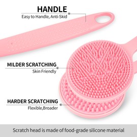 VWMYQ Back Scratcher, 2024 New All Body Scratcher with 2 Scratch Surface, Back Massager & Scalp Massager & Scalp Exfoliator, Deep Back Scratcher for Men/Women, Long Handle Backscratchers for Adults