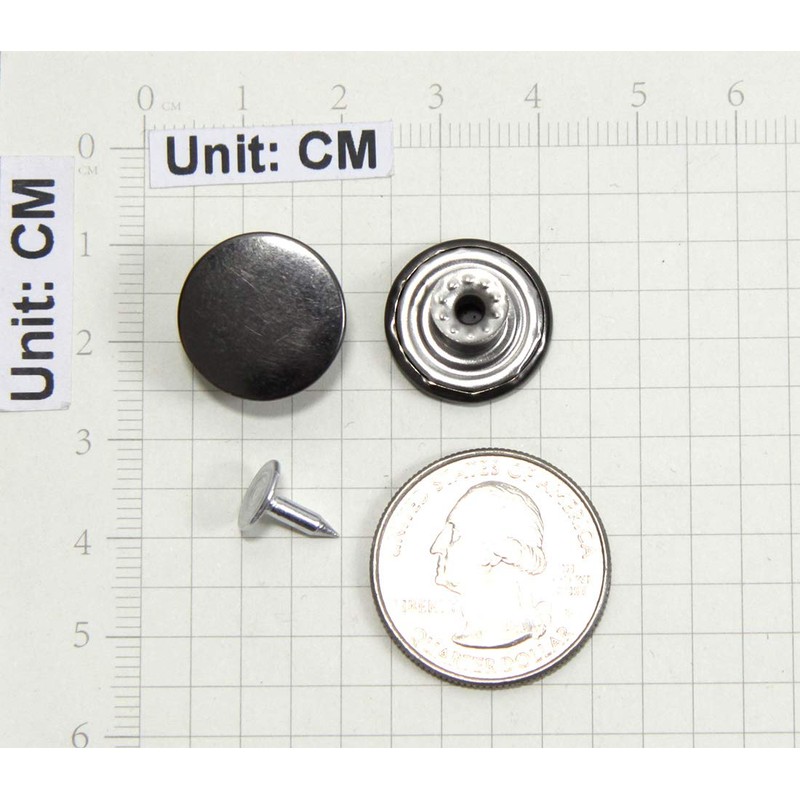 ALLinONE Vintage Brass Jeans Button Replacement Suspender Button (Black -