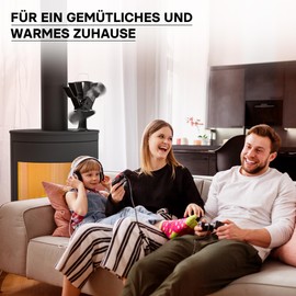 Wiltec Fireplace Fan with 2 Blades 70 to 350 °C, Stove Fan without Electricity, Fireplace Fan for Efficient and Environmentally Friendly Heat Distribution