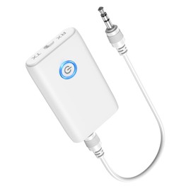 Ankilo Upgraded Bluetooth 5.3 Transmitter Receiver, 2 in 1 Wireless Bluetooth Adapter, Portable Aux Adapter for Car, Audio Receiver for Laptop, Radio, Headphones, Speakers, TV, White