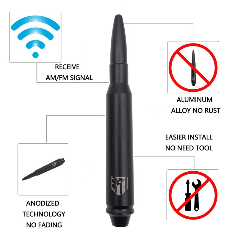 5.7 inch Black Antenna Mast for JEEP WRANGLER JK/JL 2007-2022