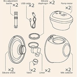 2 unidades  Extractor de leche sin dolor de 150 ml, colector de leche, 3 modos y 9 niveles de ajuste, extractor de leche manos libres, juego de...    