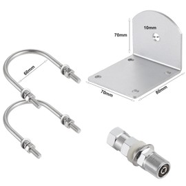 Eifagur Universal CB Antenna Mast Pole Mount Kits with SO-239 Stud Compatible with Standard 3/8-24 Threaded Antenna