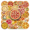 Pizza Stickers 50 Pcs Waterproof Cartoon Food Stickers for Water