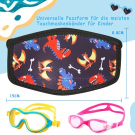 Neoprene Headband Cover for Diving Goggles for Children, Neoprene Bandab Cover for Diving Masks, Neoprene Bandab Cover for Swimming Goggles for Children, Dinosaurs