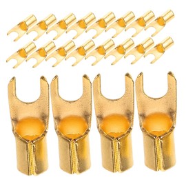 SHOWERORO 20pcs U Shaped Audio Connector Terminals for Car and Home Amplifier Setup Construction Easy Installation Enhanced Sound Transmission