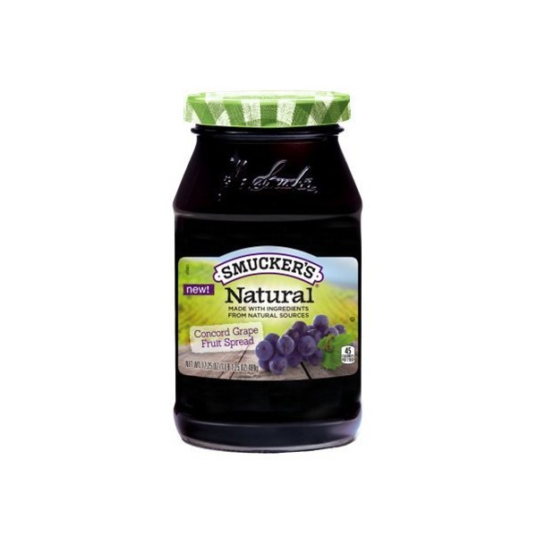 Smucker's, Natural Fruit Spread, Concord Grape, 17.25oz Jar (Pack of 2)