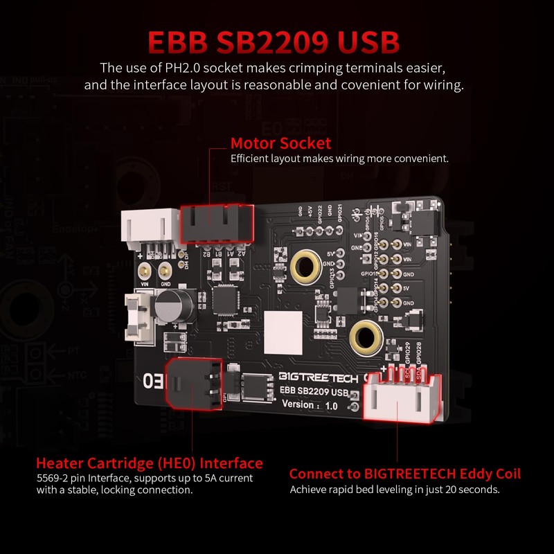 BIGTREETECH EBB SB2209 USB V1.0 for Voron StealthBunner 3D Printer