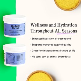 Grubbly Farms Vitamins + Electrolytes Water Supplement for Chickens (30 Day)