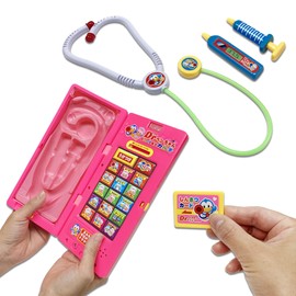 Fun! Doctor Pretend Stethoscope Syringe Thermometer Toy Press Button Glows Talking Melody Flowing Doctor Nurse (1 Piece)