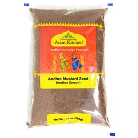 Asian Kitchen Andhra Mustard Seeds (Rai) Whole Spice (Rai Sarson) 28oz (800g) All Natural ~ Gluten Friendly | NON-GMO | Vegan | Indian Origin