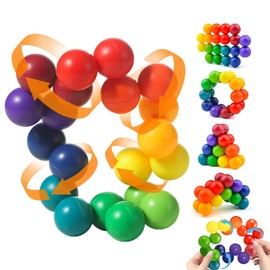 Sensory Fidget Toys for Kids, Autism Toys Rainbow Fidget Ball for Traveling Quiet, Small Sensory Balls for Toddlers and Children