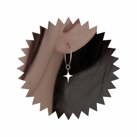 Inateannal Boho Star Hoop Earrings Silver Star Dangle Earrings Vintage Star Stud Earrings Celestial Star Drop Earrings Jewelry for Women and Girls