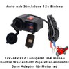 D74CS - Adattatore per accendisigari a LED per moto, con