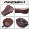 Motorcycle Brown Crocodile Front Driver Solo Seat+Rear Passenger Pillion Pad