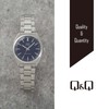 Citizen Q&Q QB78 Men's Wristwatch, Analog, Waterproof, Metal Band, navy