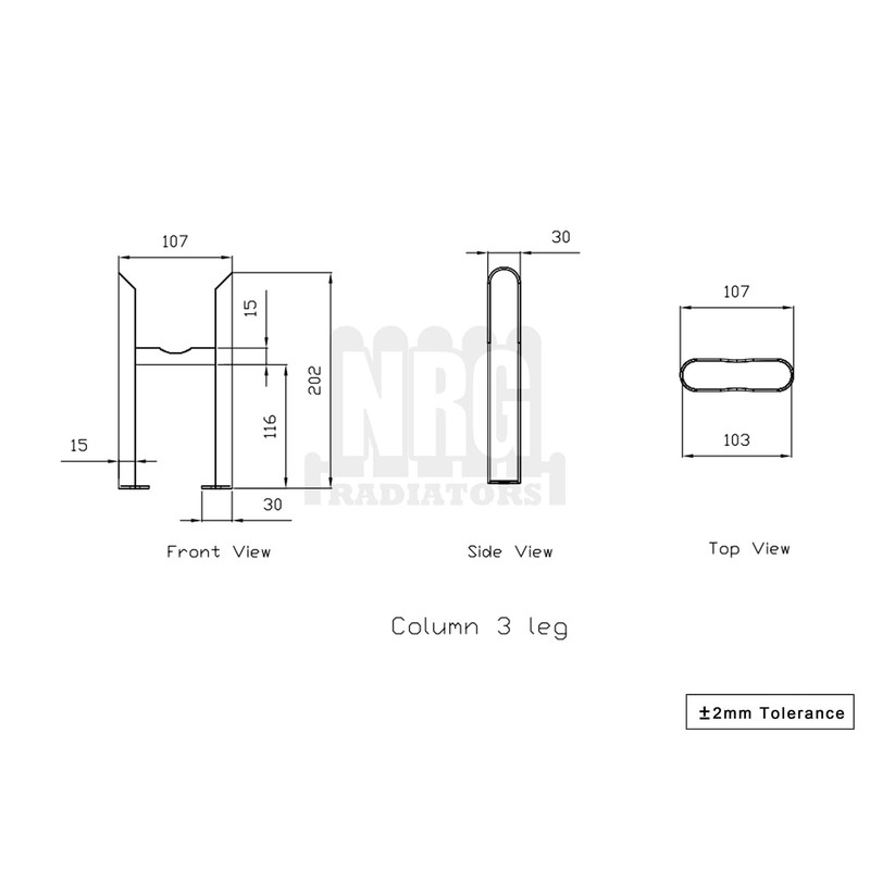 NRG Traditional 3 Column Radiator Floor Mounting Feet Kit -