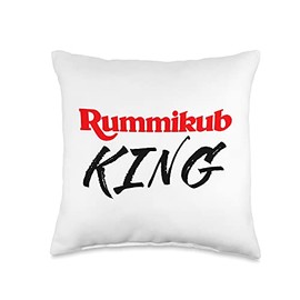 Eat My Shirtz Rummikub King Player Fan Throw Pillow, 16x16, Multicolor