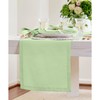 Solino Home Pastel Green Linen Table Runner 36 Inch -