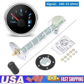 MAIMEIMI 52mm Boat Fuel Level Gauge 240-33ohms with Fuel Float Sensor E-1/2-F Pointer 12V