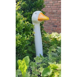 Fachhandel Plus Goose Neck Garden Stake Decorative Figure Garden Figure 35 cm High Funny Decoration