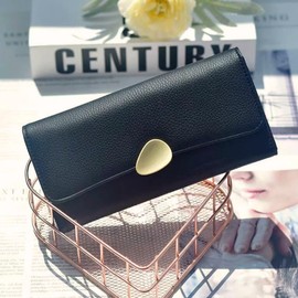 Feliz&Luk Women's PU Leather Long Wallet Elegant Wallet Large Capacity, #1 Black, Modern