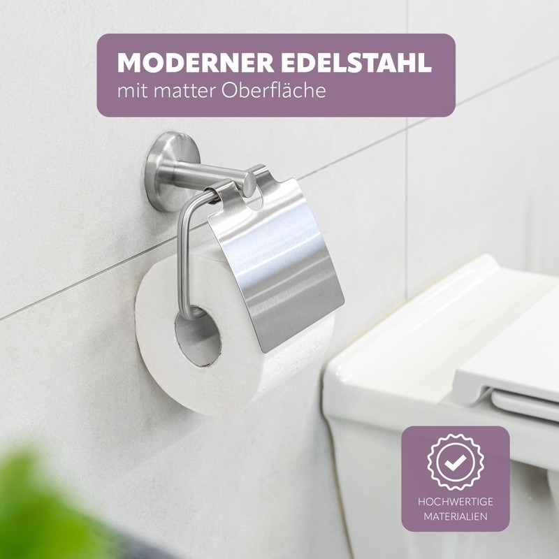 bremermann® PIAZZA Bathroom Range - Toilet Roll Holder with Lid,