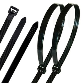 Yiyuton Cable Ties, 100 Pack of Heavy-Duty Nylon Zip Ties, 7.6 mm x 300 mm, 12 Inches Premium Self-Locking Cable Ties, Strong Nylon Zip Ties,Black, (76300100)