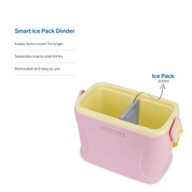Pinnacle 8.5Qt Mini Cooler – 14 x 7.6 x 10.6In Ice Box with Smart Divider, Locking Lid, Adjustable Shoulder Strap – Insulated Picnic Basket Beach Cooler Bag – 36- Hour Ice Retention – Stylish Colors