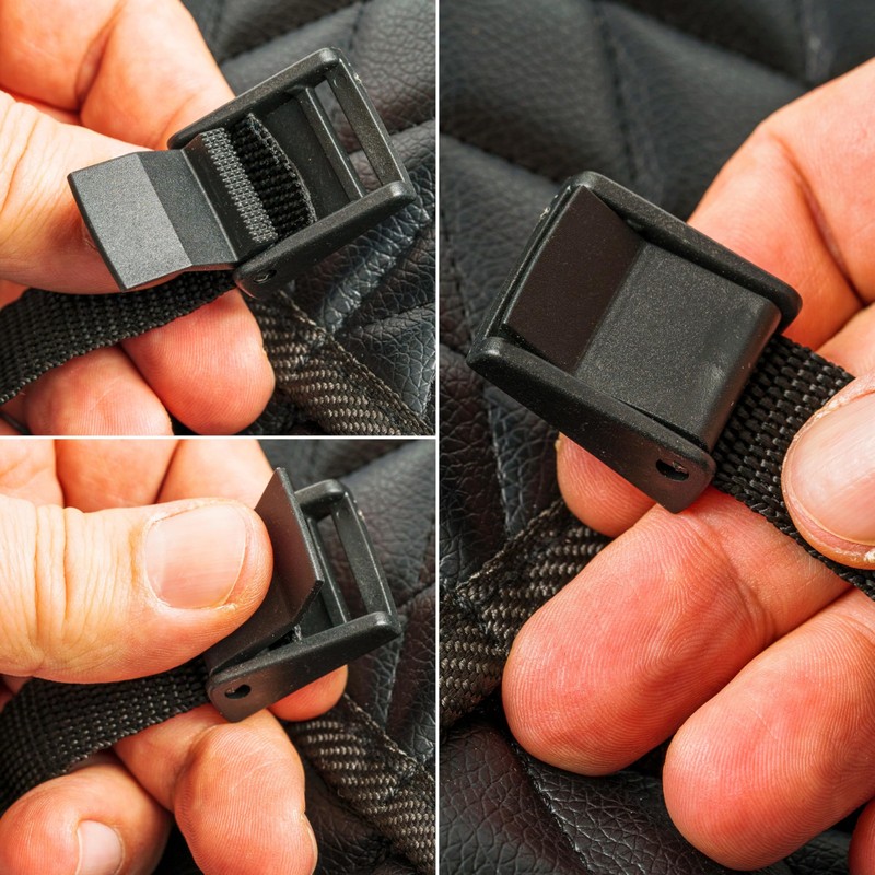 4 Pcs Black Plastic Clamp Buckles for 15mm Wide Webbing