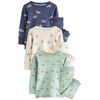 NEXT 3 Pack Long Sleeve Pyjamas, Green/Blue Transport