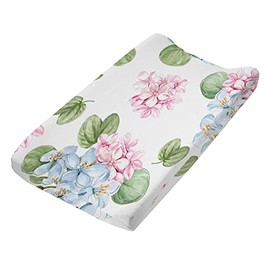 Senoke Changing Mat Cover Changing Mat Ultra Soft Cotton Blend Stylish Flower Animal Changing Mat for Baby Boys Girls