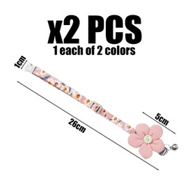 JTMKYO 2 Pieces Of Pet Collar, Flower Shape Pendant, Cute Pet Collar, Pet Accessories (Pink, Yellow).