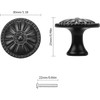 YSDMY 12 Pcs Round Cabinet Door Knobs,30mm Flower Pattern Cupboard